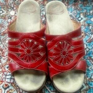 Dansko Red Sandals Size 38.